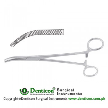 Heaney Hysterectomy Forcep Curved - 1 Tooth Stainless Steel, 21.5 cm - 8 1/2"